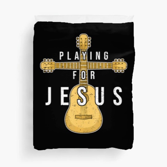 Christian Music Guitar Player Jesus Guitarist Duvet Covers