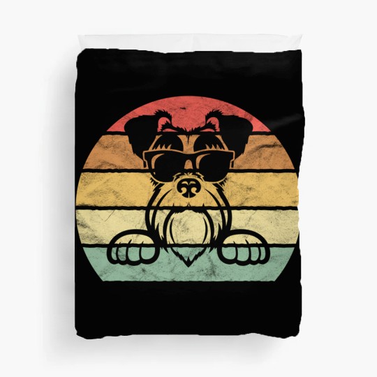 Schnauzer Black Sunglasses Pawsome Dog Duvet Covers