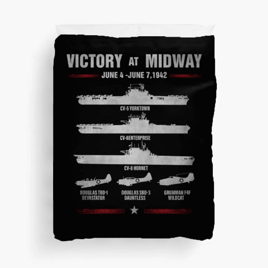 Victory At Midway Battel World War 2 Duvet Covers
