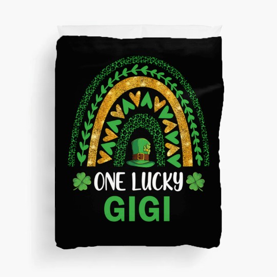 One Lucky Gigi St Patric Day Shamrock Rainbow Duvet Covers