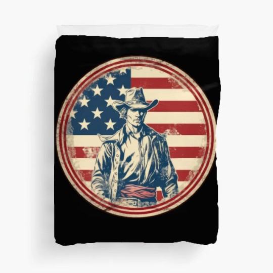 American Flag Cowboy Design Duvet Covers