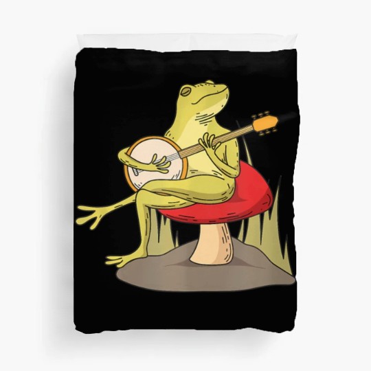 Cottagecore Aesthetic Frog Lover Banjo Player Duvet Covers