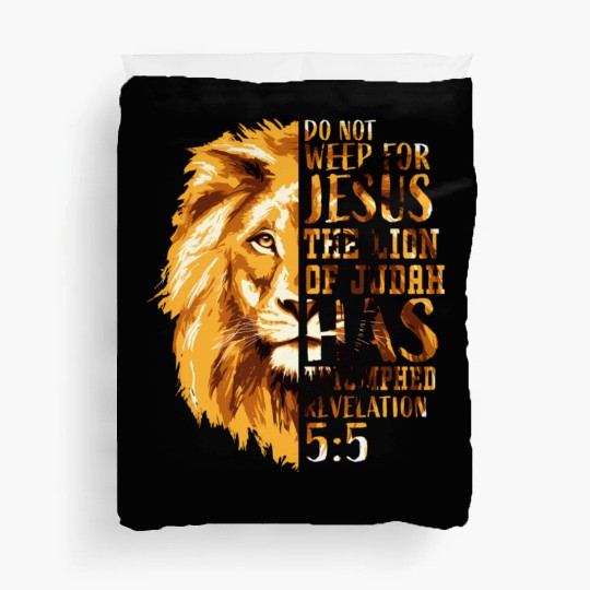 Christian Bible Verse Faith Religious Lion Judah Duvet Covers