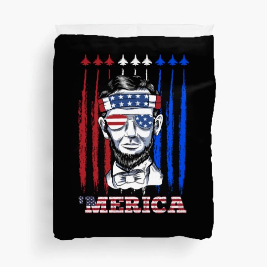 Merica Lincoln Independence Day Party Patriots Duvet Covers