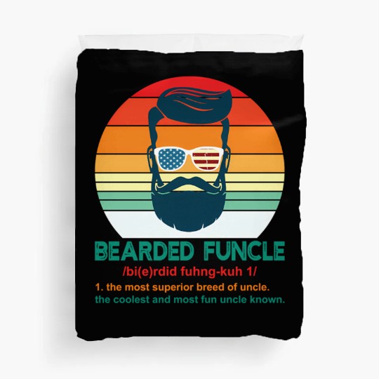 Bearded Funcle Definition Uncle Duvet Covers