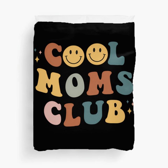 Moms Club On Back Print Duvet Covers