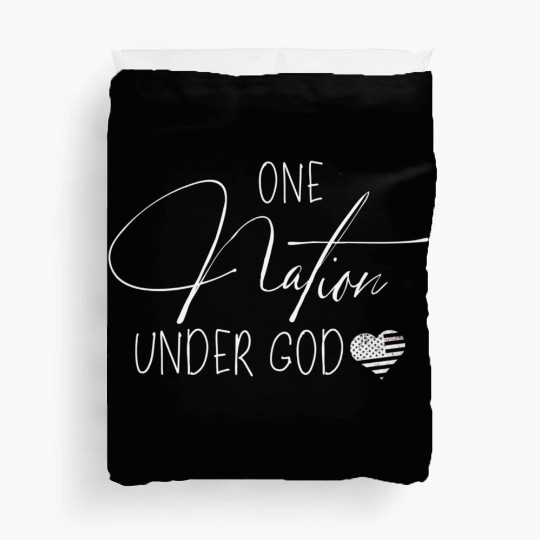One Nation Under God Usa Script Duvet Covers