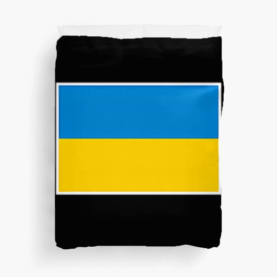 Ukraine Flag With Ukrainian National Colors Duvet Covers
