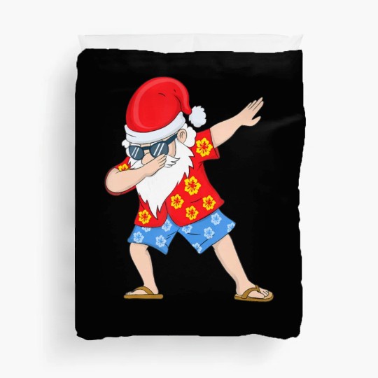 Christmas in July Santa Hawaiian Dabbing Santa Duvet Covers