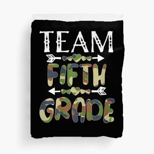 Team 5th Fifth Grade Camo Teacher Student Back To Duvet Covers
