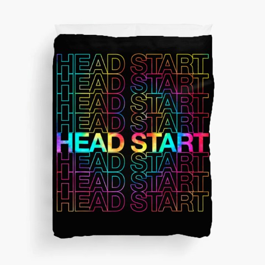 Rainbow Tie Dye Head Start Team Back To School Duvet Covers