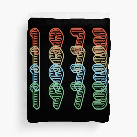 50th birthday woman man vintage 1973 50 years Duvet Covers