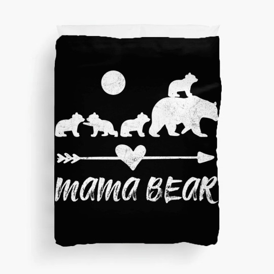 Mama Bear Duvet Covers With Four Bear Cubs
