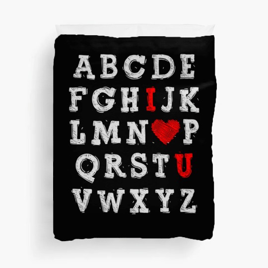 I Love You Abc Alphabet English Teacher Day Duvet Covers