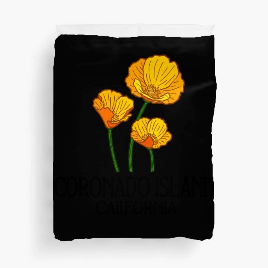 Coronado Island California Ca Poppy Flower State Duvet Covers