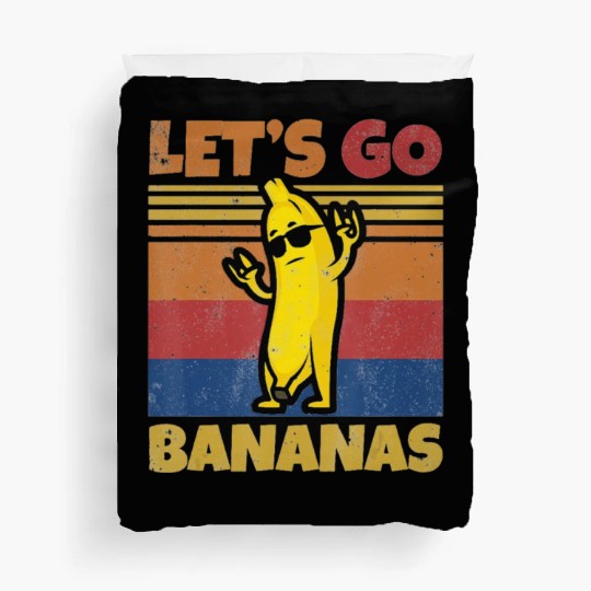 Retro Banana Let Us Go Banana Rocker Bananas Tank Duvet Covers