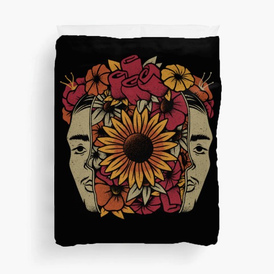 Frida Kahlo Head Flowers Duvet Covers