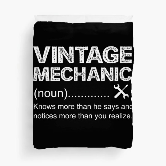 Vintage Mechanic Noun Duvet Covers
