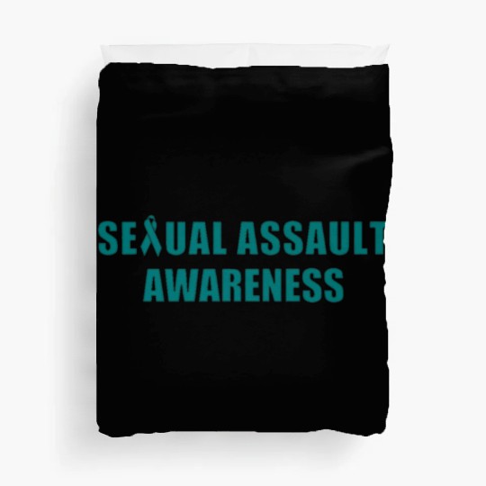 i wear teal for sexual assault awareness gift ribb Duvet Covers