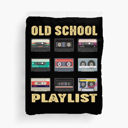 Old School Playlist Retro 80s 90s Music Party Duvet Covers