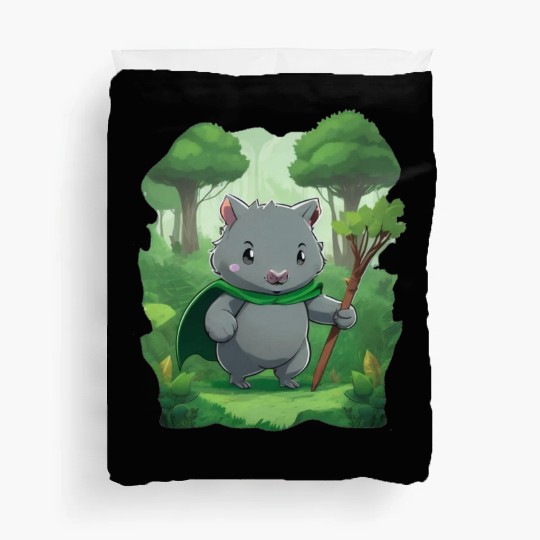 Wombat Hero - Green Cape Wombat Duvet Covers