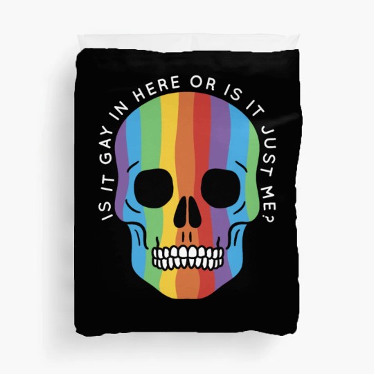 LGBTQ Gay Pride Month Trans Is It Gay Here Duvet Covers