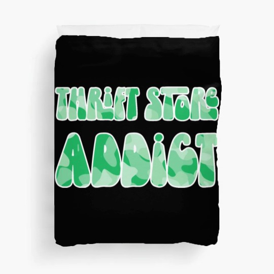 Thrift Store Addict green camo Duvet Covers
