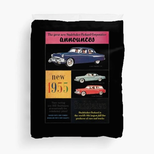 STUDEBAKER PACKARD 1950s AD PRESIDENT COMMANDER Duvet Covers