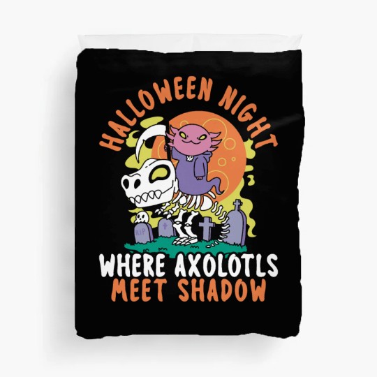 Axolotl Halloween Trick Or Treat Amphibian Axolotl Duvet Covers