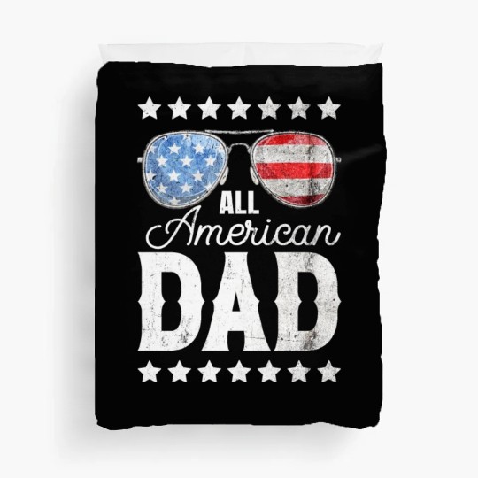 All American Dad 4th of July Father's Day Sunglass Duvet Covers