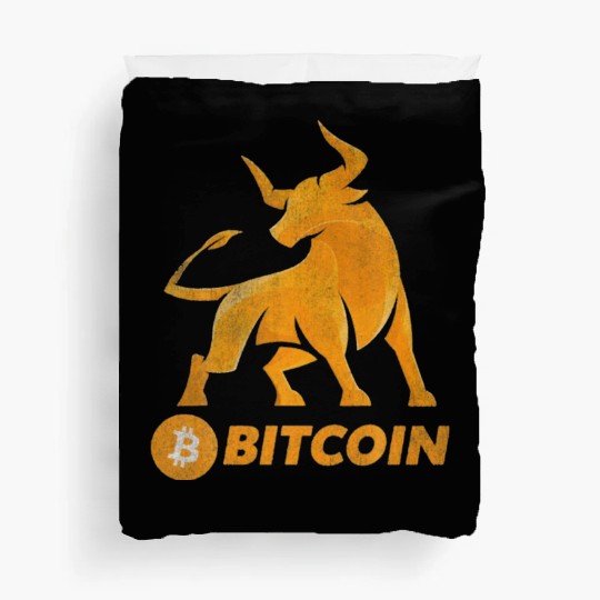 BITCOIN Coin In A Bullish Bullrun Crypto Coin Duvet Covers