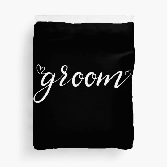 Groom And Bride Wedding Just Married Duvet Covers