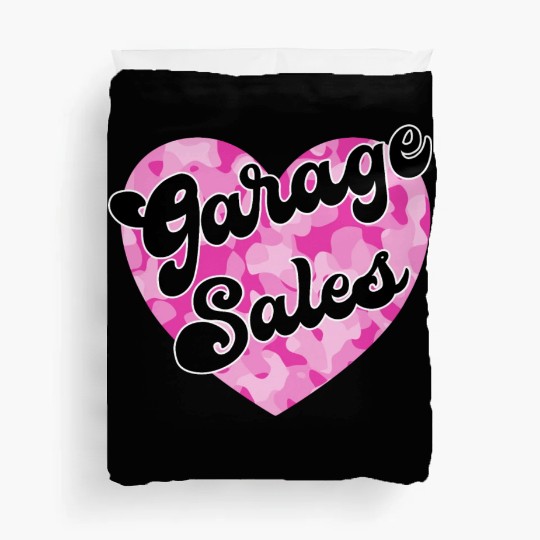 Garage Sales pink camo heart Duvet Covers