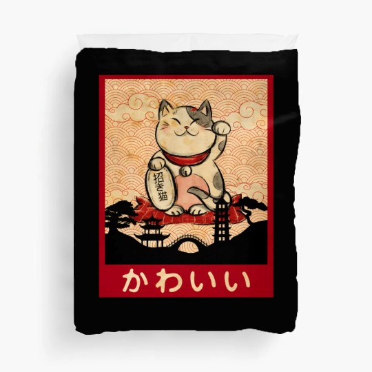 Cat Ramen Bowl Anime Japanese Noodles aii Neko Duvet Covers