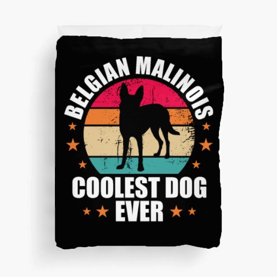 Belgian Malinois Coolest Dog Ever Retro Vintage Duvet Covers