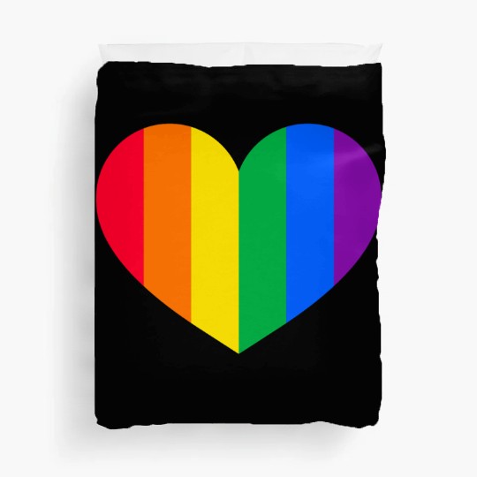 Gay Pride Rainbow Heart Duvet Covers