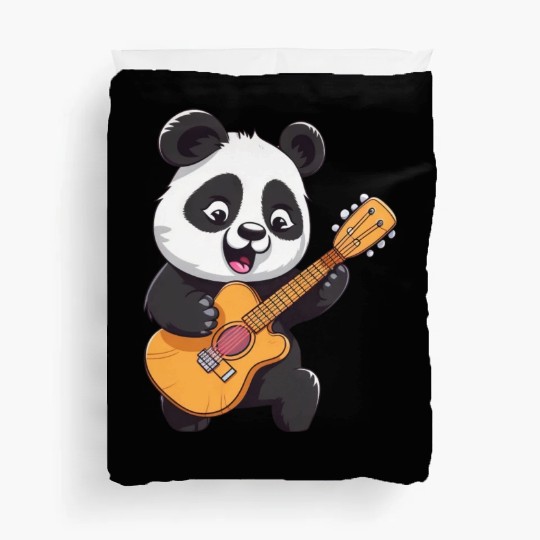 Panda Plays Guitar Duvet Covers