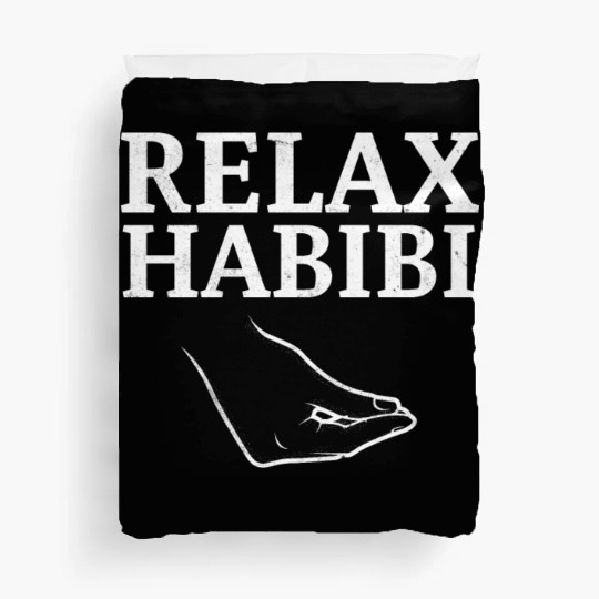Relax Habibi Funny Inspirational Arabic Word Duvet Covers