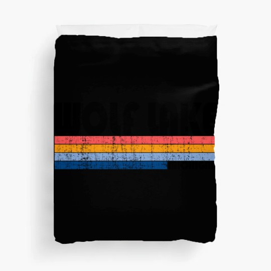 Vintage 70S 80S Style Wolf Lake Duvet Covers
