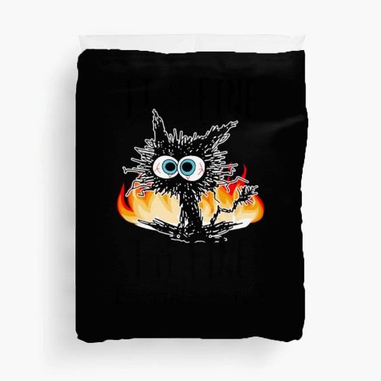 It'S Fine I'M Fine Everything Is Fine Cat Duvet Covers