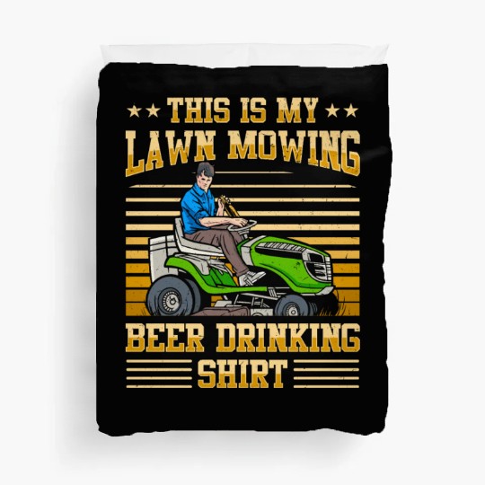 Lawn Mowing Lawn Mower Gardener Gardening Beer Duvet Covers