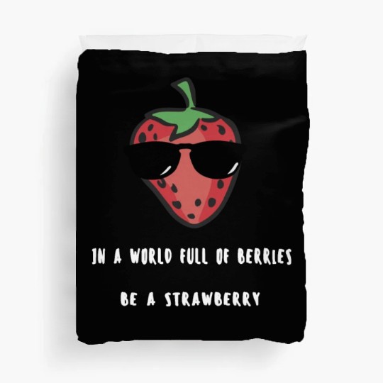 Strawberry world white Duvet Covers