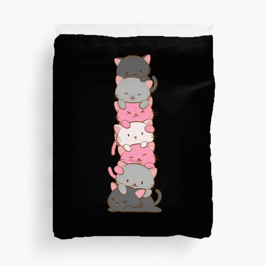 Demigirl Pride Kawaii Cat Duvet Covers