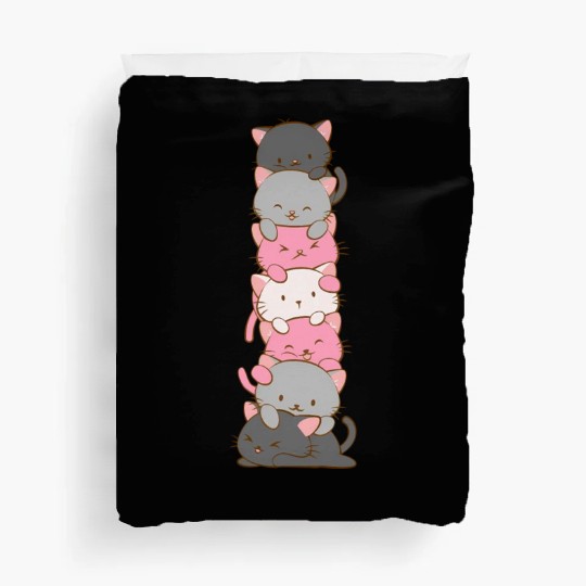 Demigirl Pride Kawaii Cat Duvet Covers
