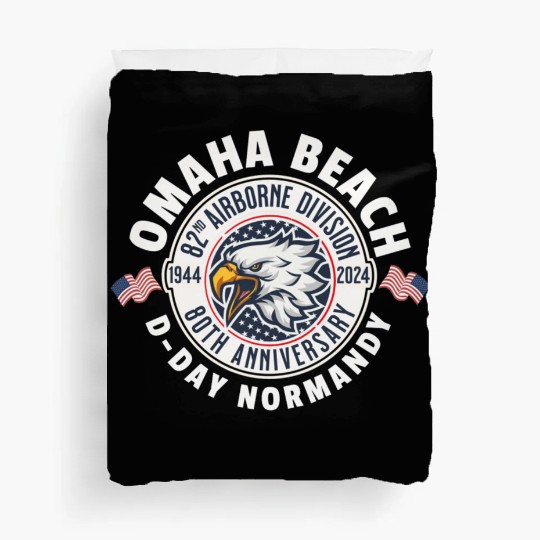 Omaha Beach airborne division 80th anniversary Duvet Covers