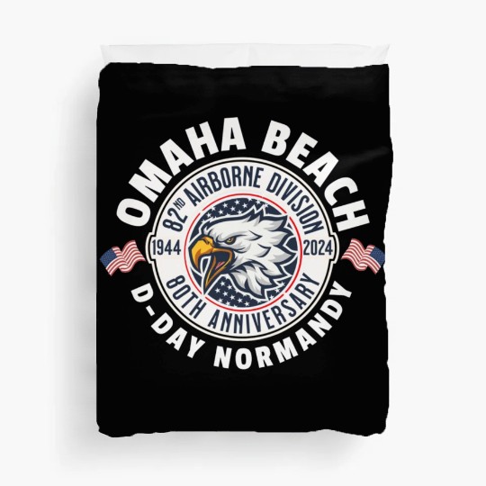 Omaha Beach airborne division 80th anniversary Duvet Covers