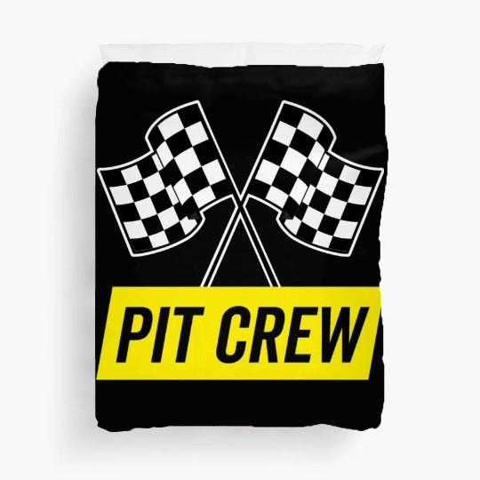 Yellow Italic Pit Crew For Racing Party Costume Duvet Covers
