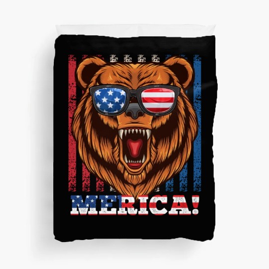 Merica Independence Day American Bear USA Party Duvet Covers