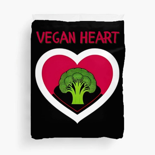 Vegan heart, broccoli heart Duvet Covers