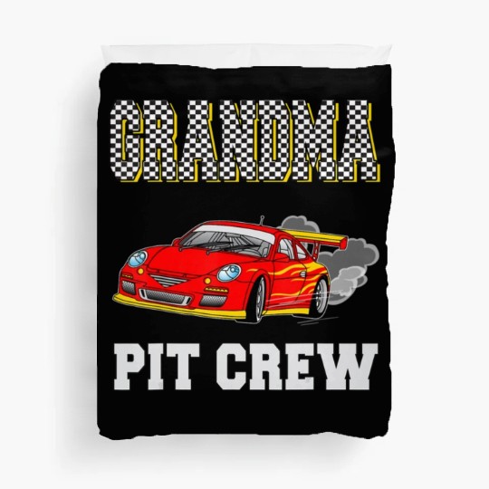 Grandma Pit Crew Birthday Racing Car Theme Race Duvet Covers